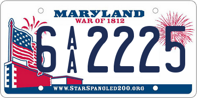 MD license plate 6AA2225