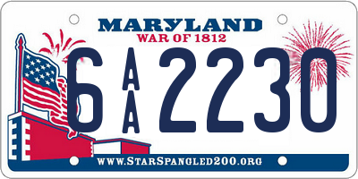 MD license plate 6AA2230