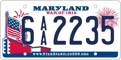 MD license plate 6AA2235