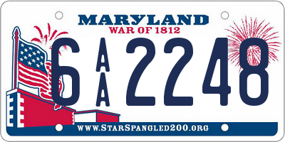 MD license plate 6AA2248