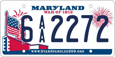 MD license plate 6AA2272