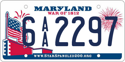 MD license plate 6AA2297