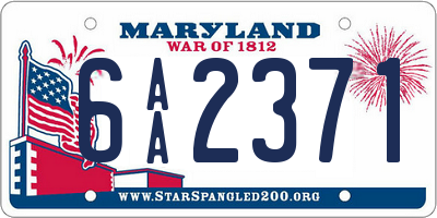 MD license plate 6AA2371