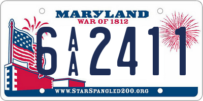 MD license plate 6AA2411