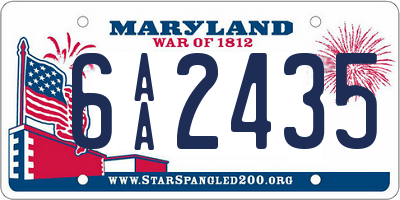 MD license plate 6AA2435
