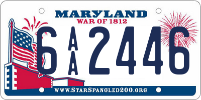 MD license plate 6AA2446