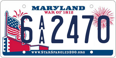 MD license plate 6AA2470