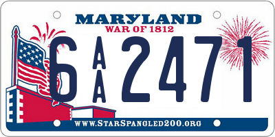 MD license plate 6AA2471