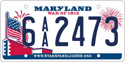 MD license plate 6AA2473