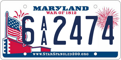 MD license plate 6AA2474