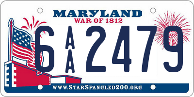 MD license plate 6AA2479