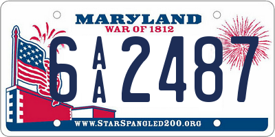 MD license plate 6AA2487