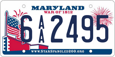 MD license plate 6AA2495