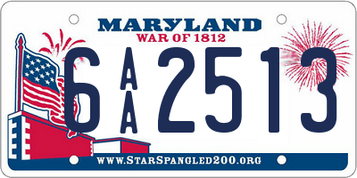 MD license plate 6AA2513