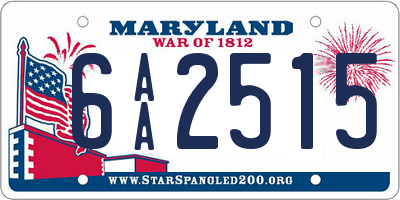 MD license plate 6AA2515