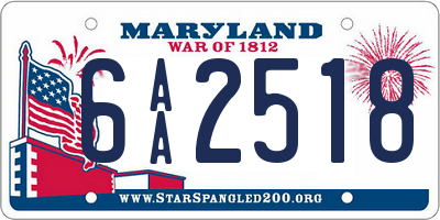 MD license plate 6AA2518