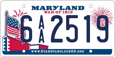 MD license plate 6AA2519