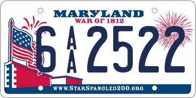 MD license plate 6AA2522