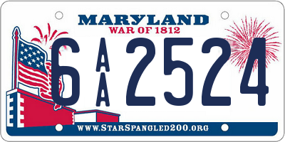 MD license plate 6AA2524