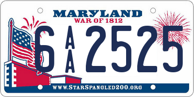 MD license plate 6AA2525