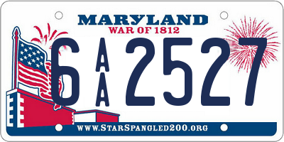 MD license plate 6AA2527