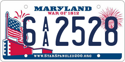 MD license plate 6AA2528