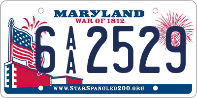 MD license plate 6AA2529