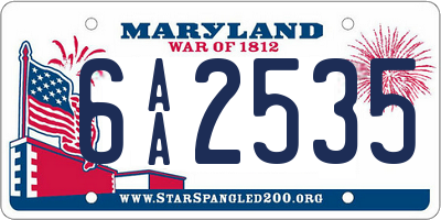 MD license plate 6AA2535