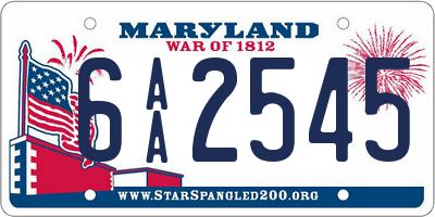 MD license plate 6AA2545