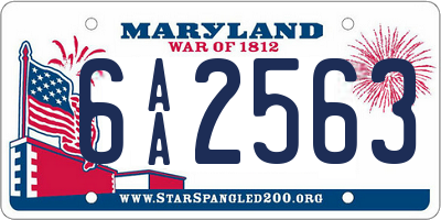 MD license plate 6AA2563