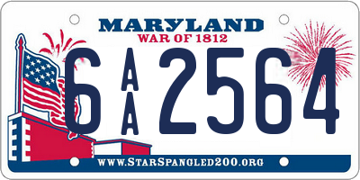 MD license plate 6AA2564