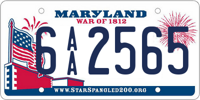 MD license plate 6AA2565