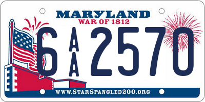 MD license plate 6AA2570