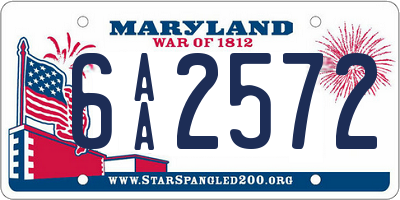 MD license plate 6AA2572