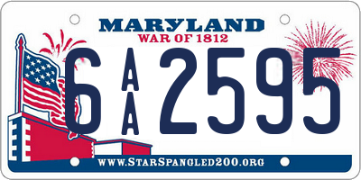 MD license plate 6AA2595