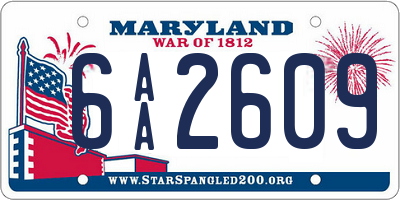 MD license plate 6AA2609