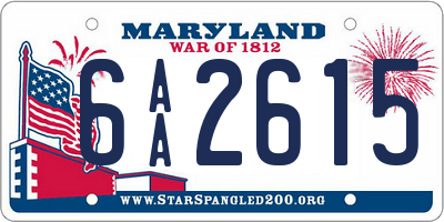 MD license plate 6AA2615