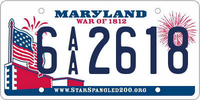 MD license plate 6AA2618