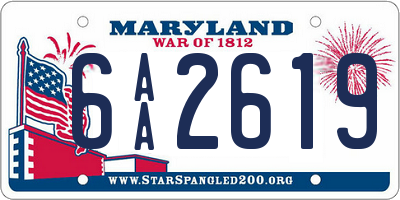 MD license plate 6AA2619