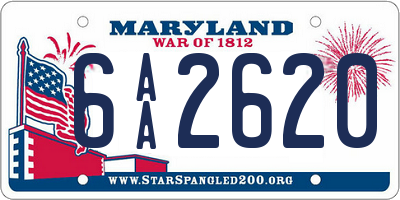 MD license plate 6AA2620