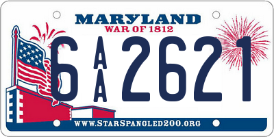 MD license plate 6AA2621