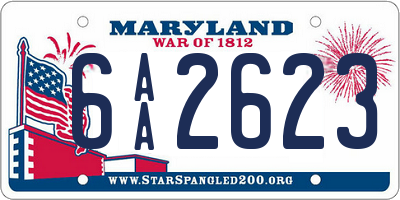 MD license plate 6AA2623