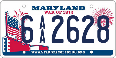 MD license plate 6AA2628