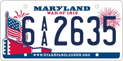 MD license plate 6AA2635