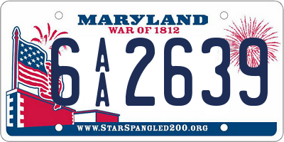 MD license plate 6AA2639