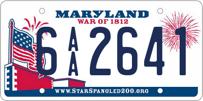 MD license plate 6AA2641