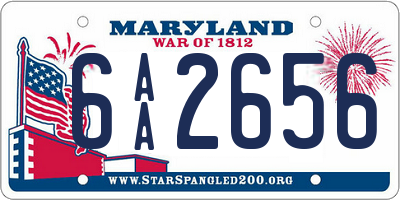 MD license plate 6AA2656