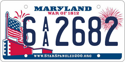 MD license plate 6AA2682