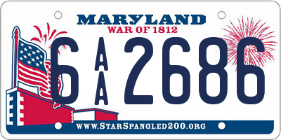 MD license plate 6AA2686