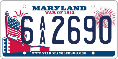 MD license plate 6AA2690